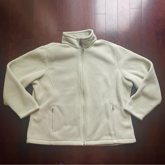 Eddie Bauer Light Green Fleece Full Zip Jacket Mock Neck Womens XXL - Picture 1 of 5